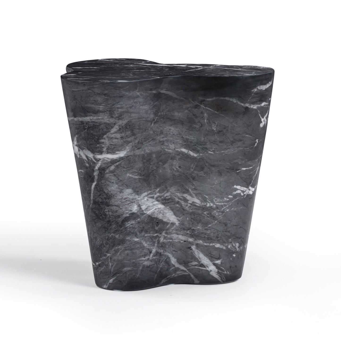 Slab Concrete Indoor/Outdoor Side Table (18"-22") Black Marble Tall by Tov Furniture