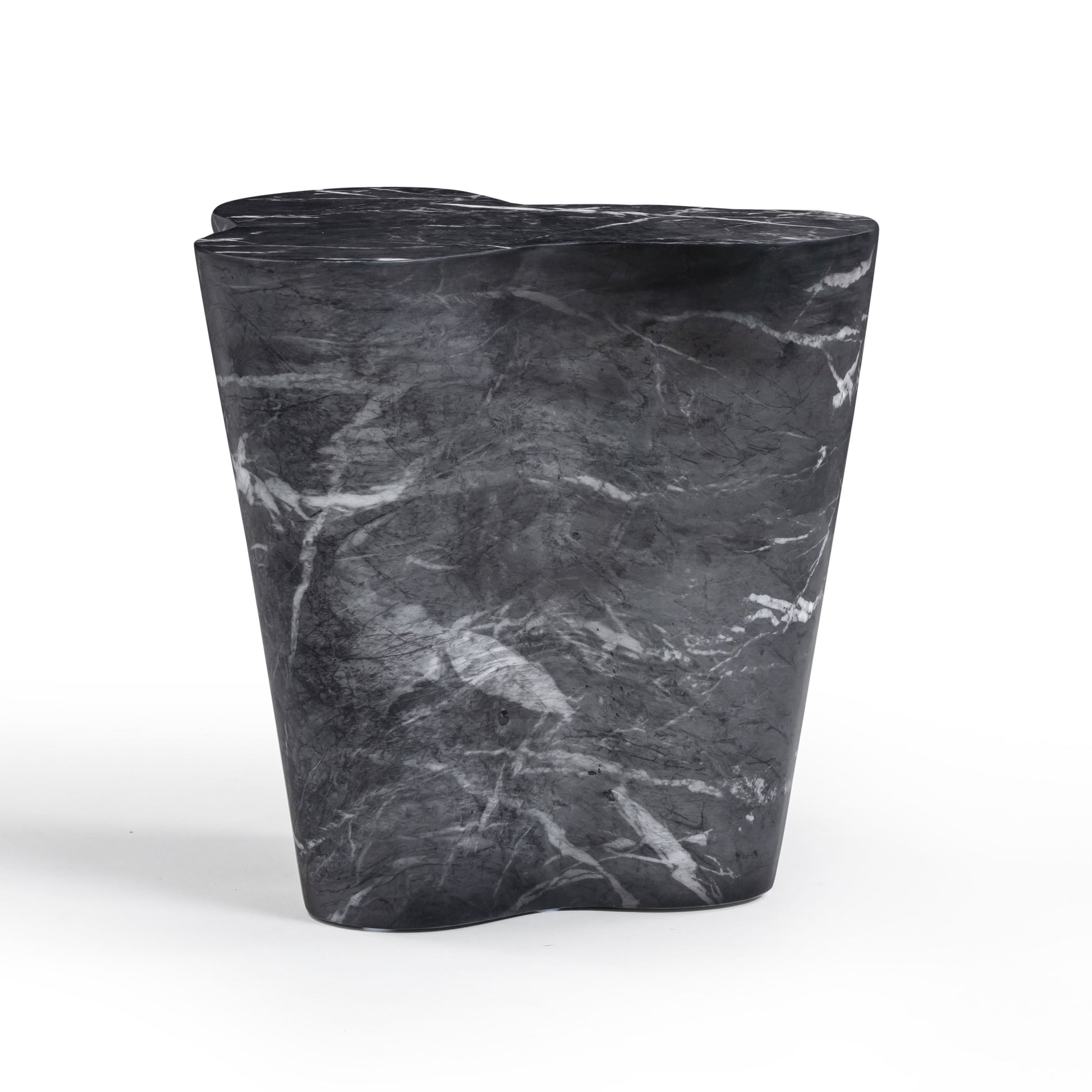 Slab Concrete Indoor/Outdoor Side Table (18"-22") Black Marble Tall by Tov Furniture