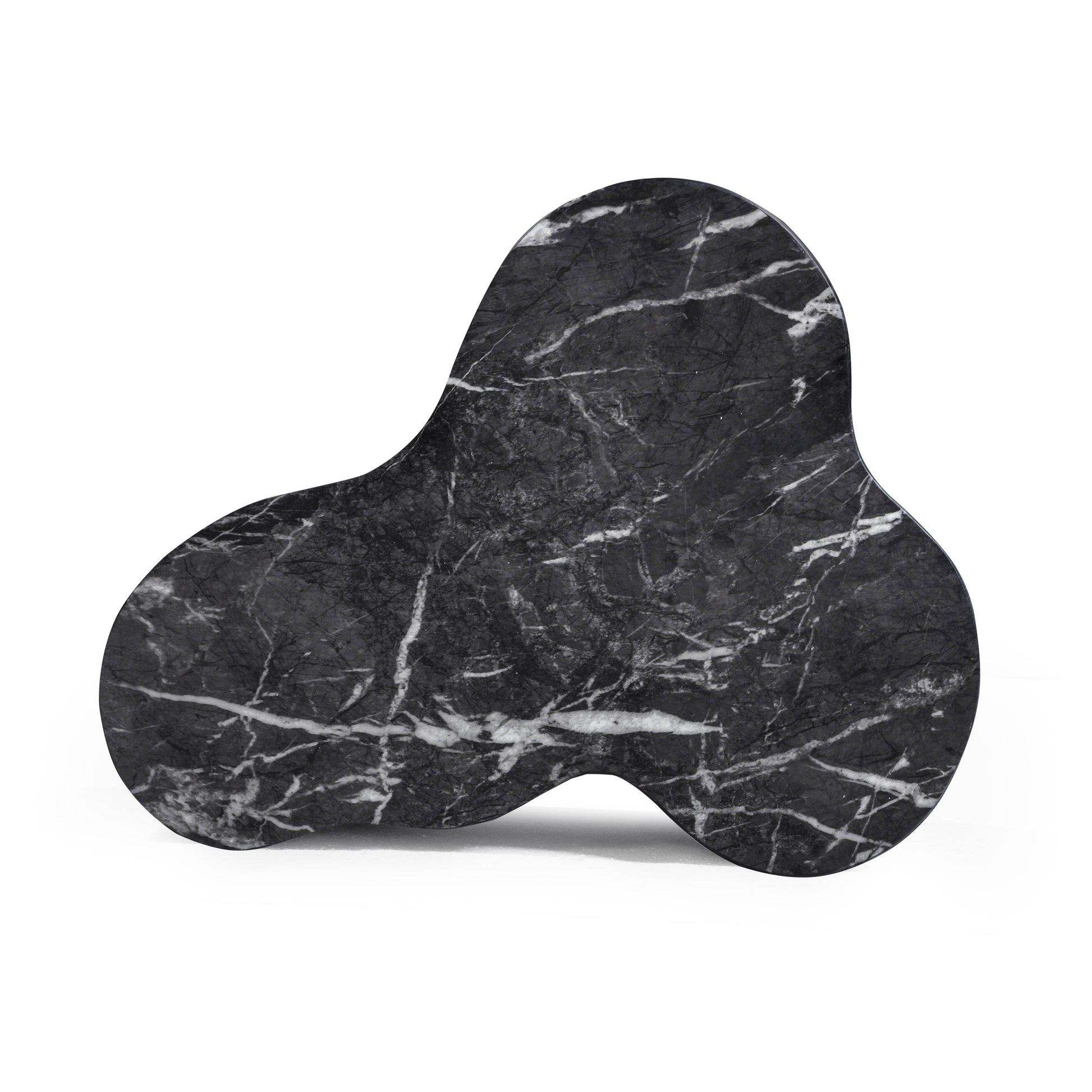 Slab Concrete Indoor/Outdoor Side Table (18"-22") Black Marble Tall by Tov Furniture