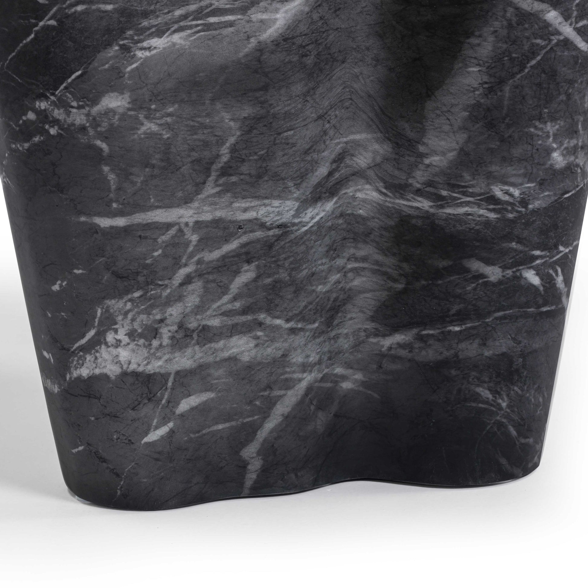 Slab Concrete Indoor/Outdoor Side Table (18"-22") Black Marble Tall by Tov Furniture