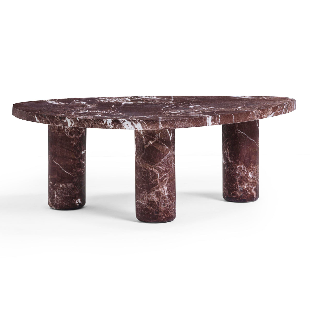 Libby 36" Faux Red Levanto Marble Indoor/Outdoor Coffee Table by TOV Furniture – photo 4 of 9