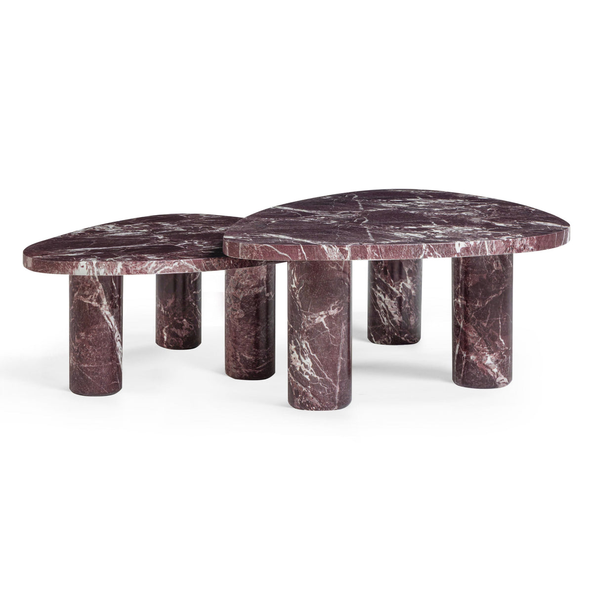 Libby 2-Piece Faux Red Levanto Marble Indoor/Outdoor Nesting Coffee Table Set by TOV Furniture – photo 1 of 5
