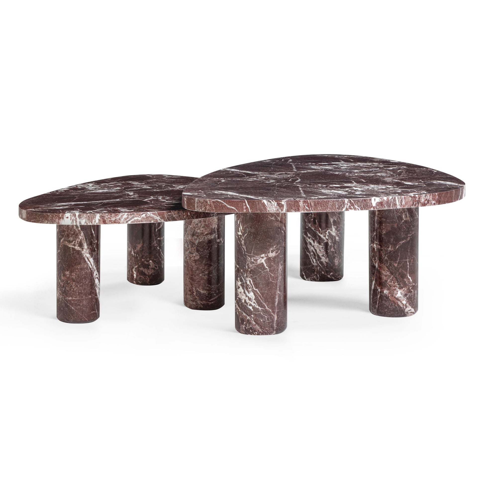 Libby 2-Piece Faux Red Levanto Marble Indoor/Outdoor Nesting Coffee Table Set Red Levanto by Tov Furniture