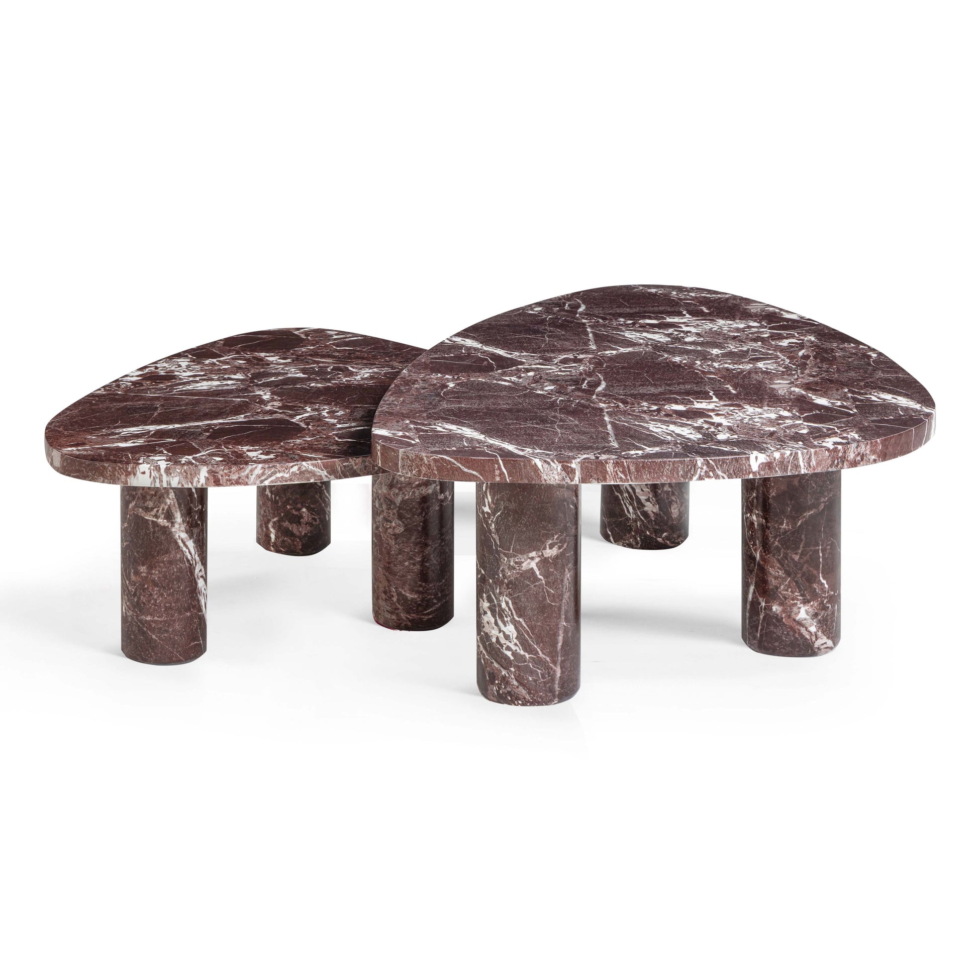 Libby 2-Piece Faux Red Levanto Marble Indoor/Outdoor Nesting Coffee Table Set Red Levanto by Tov Furniture