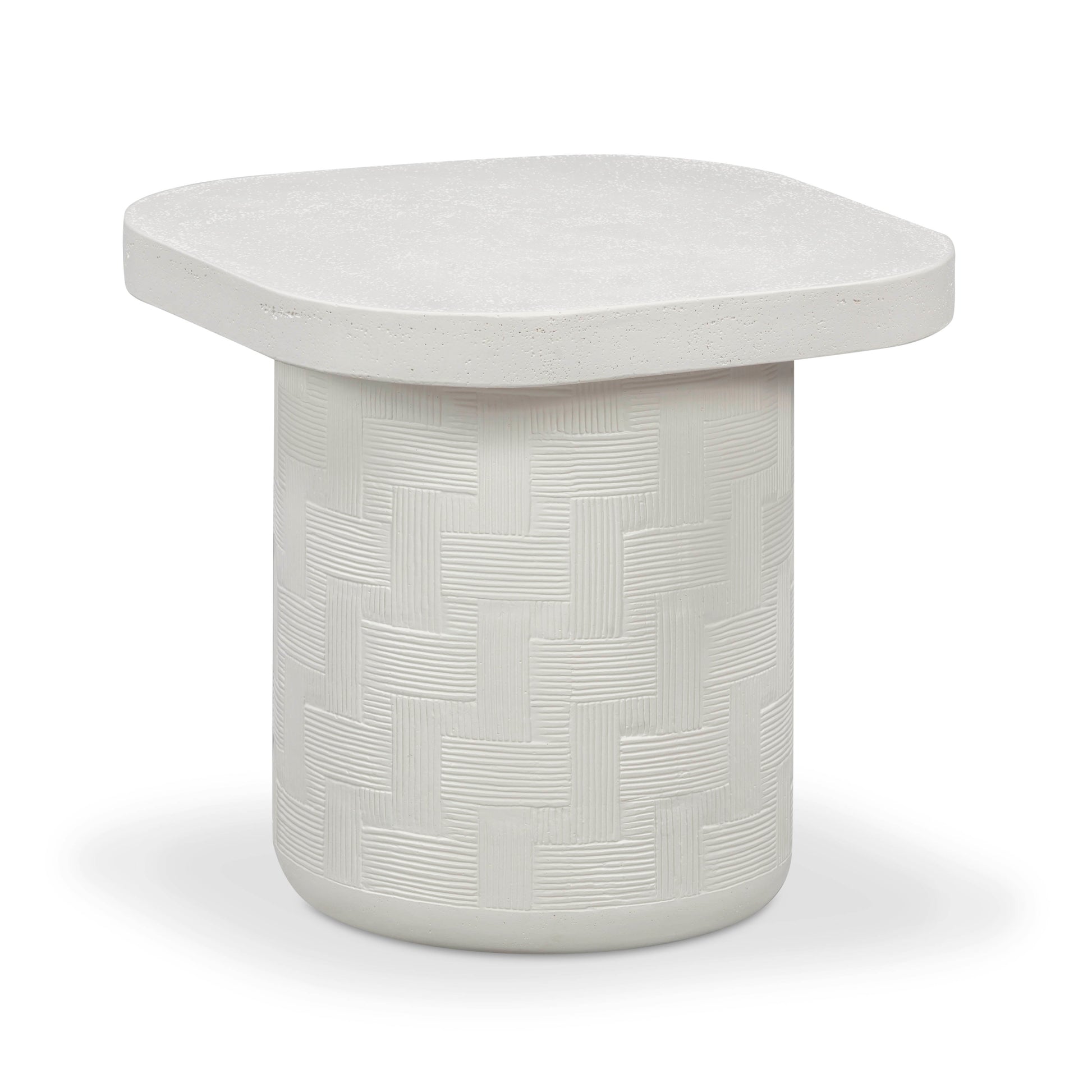 Suraya Indoor/Outdoor Concrete Side Table Ivory by Tov Furniture