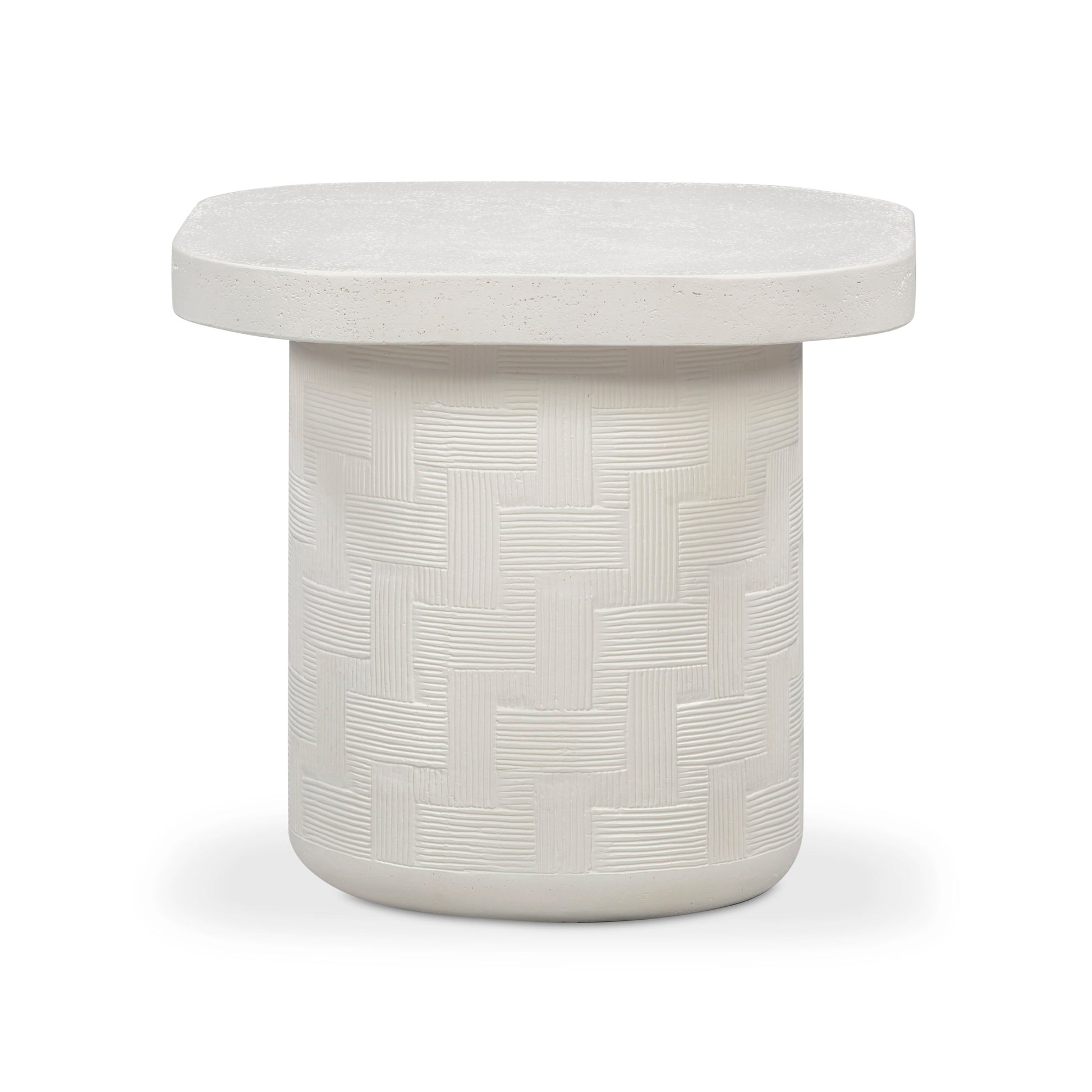 Suraya Indoor/Outdoor Concrete Side Table Ivory by Tov Furniture