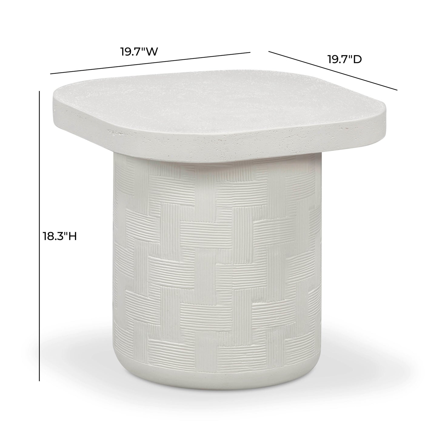 Suraya Indoor/Outdoor Concrete Side Table Ivory by Tov Furniture