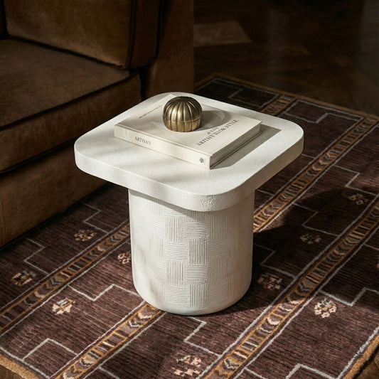 Suraya Ivory Concrete Side Table by TOV Furniture – photo 2 of 7