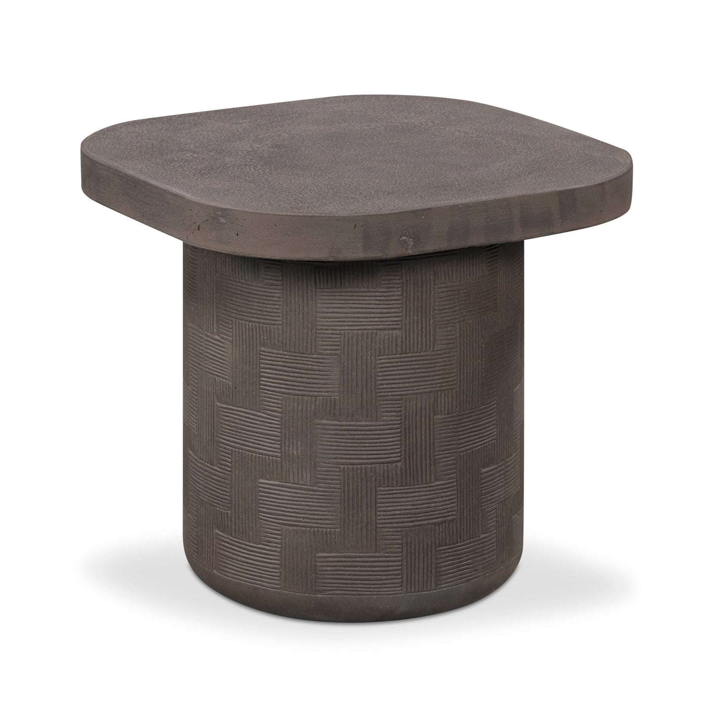 Suraya Indoor/Outdoor Concrete Side Table Dark Umber by Tov Furniture