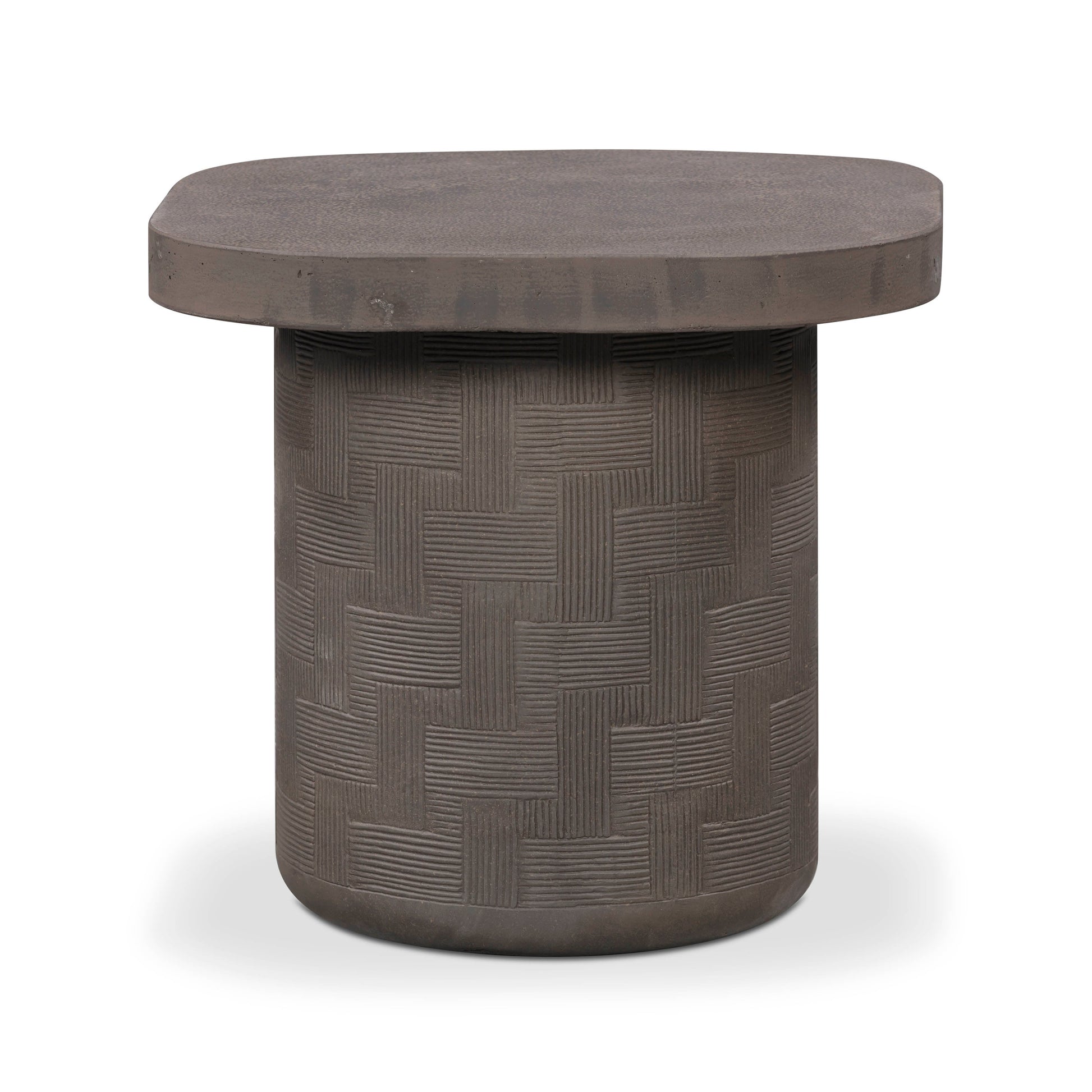 Suraya Indoor/Outdoor Concrete Side Table Dark Umber by Tov Furniture