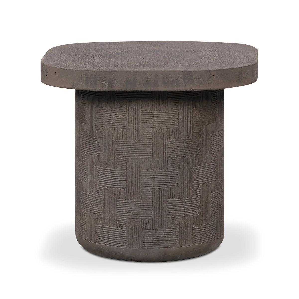 Suraya Dark Umber Concrete Side Table by TOV Furniture – photo 3 of 7