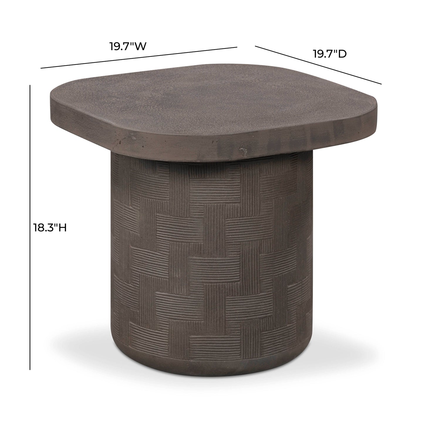 Suraya Indoor/Outdoor Concrete Side Table Dark Umber by Tov Furniture