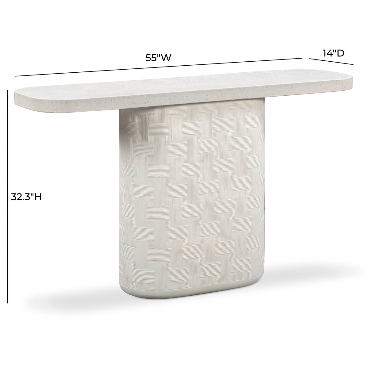 Suraya 55" Ivory Concrete Console Table by TOV Furniture – photo 8 of 9