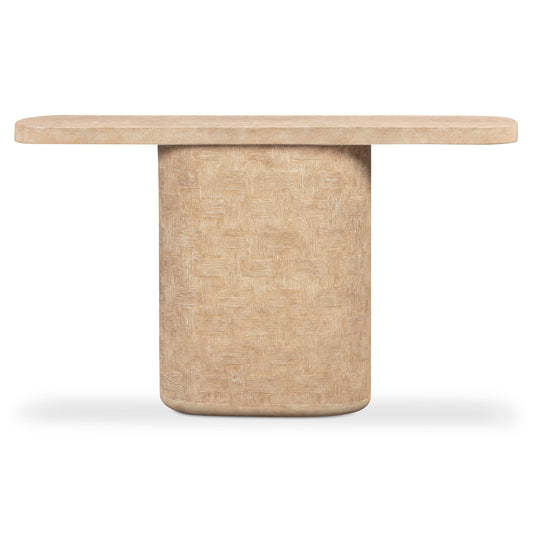 Suraya 55" Indoor/Outdoor Concrete Console Table Faux Travertine by Tov Furniture