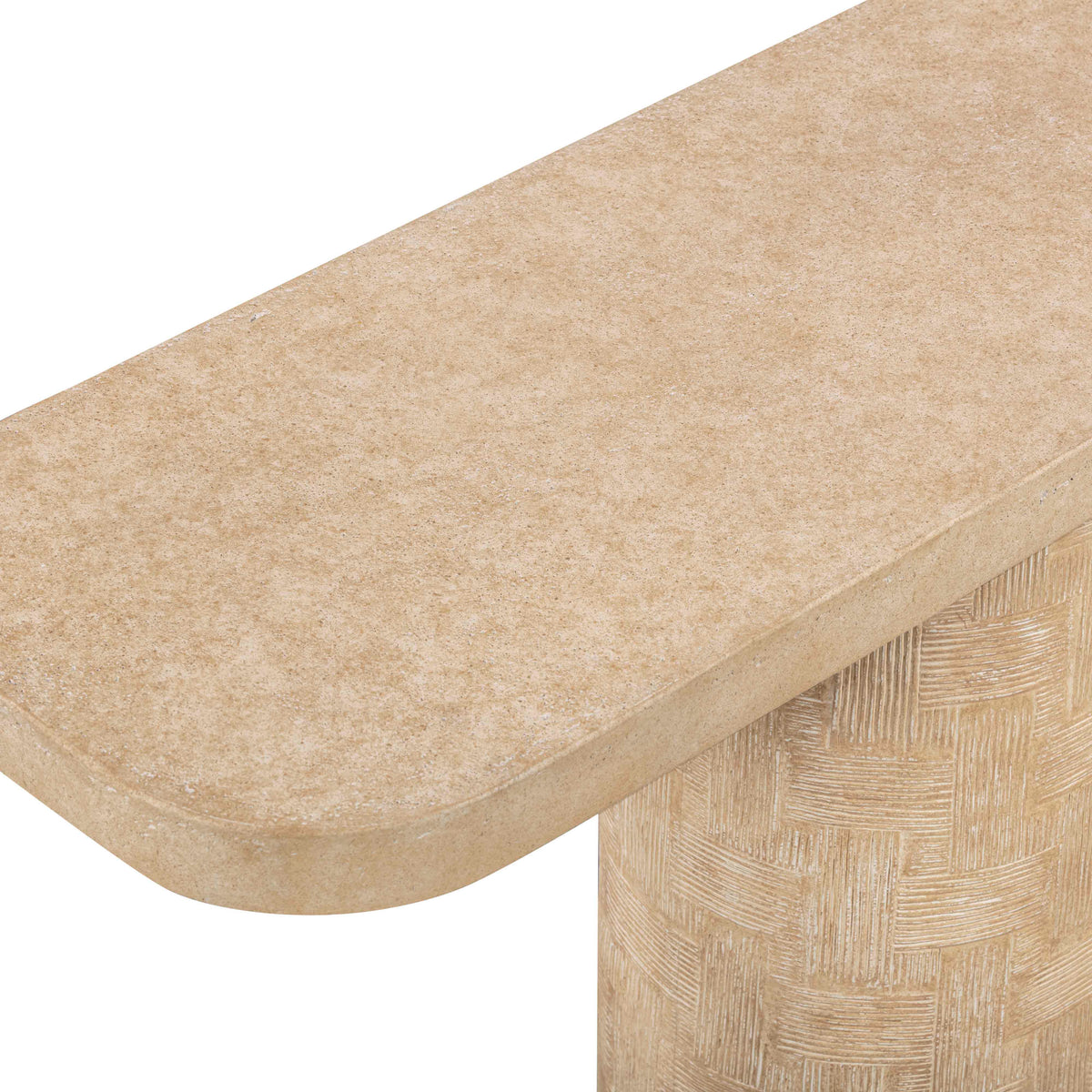 Suraya 55" Faux Travertine Concrete Console Table by TOV Furniture – photo 6 of 9