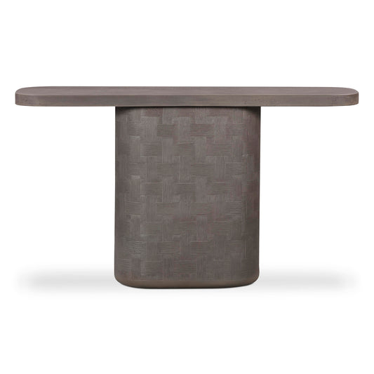 Suraya 55" Indoor/Outdoor Concrete Console Table Dark Umber by Tov Furniture
