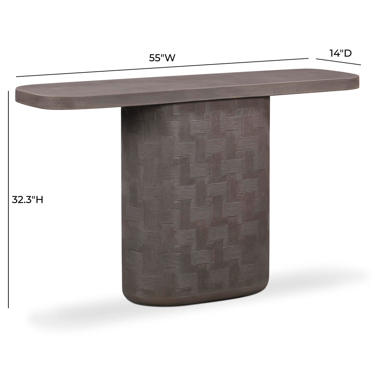 Suraya 55" Dark Umber Concrete Console Table by TOV Furniture – photo 8 of 9