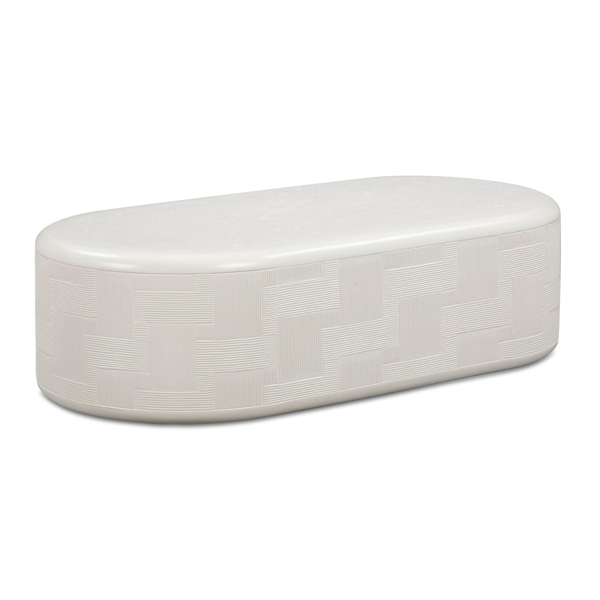 Suraya 55.1" Ivory Concrete Rounded Coffee Table by TOV Furniture – photo 3 of 8