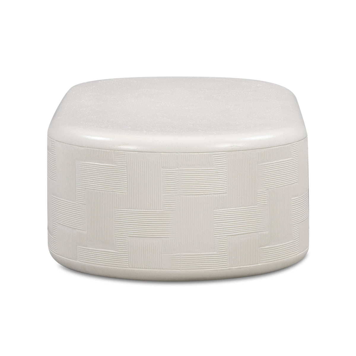 Suraya 55.1" Ivory Concrete Rounded Coffee Table by TOV Furniture – photo 4 of 8