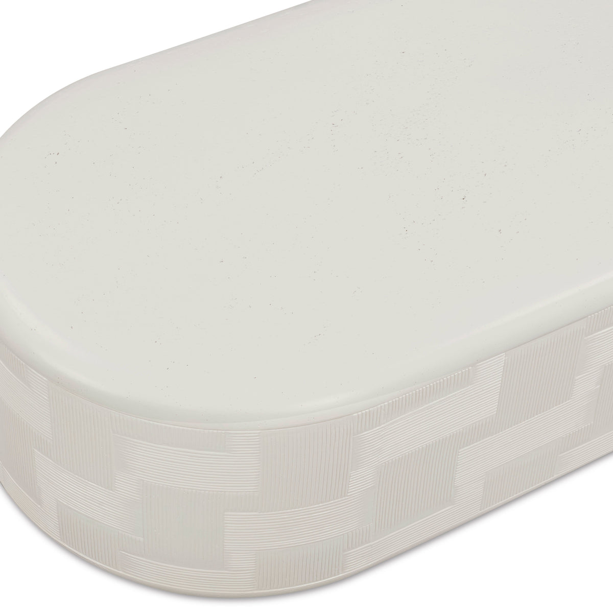 Suraya 55.1" Ivory Concrete Rounded Coffee Table by TOV Furniture – photo 5 of 8