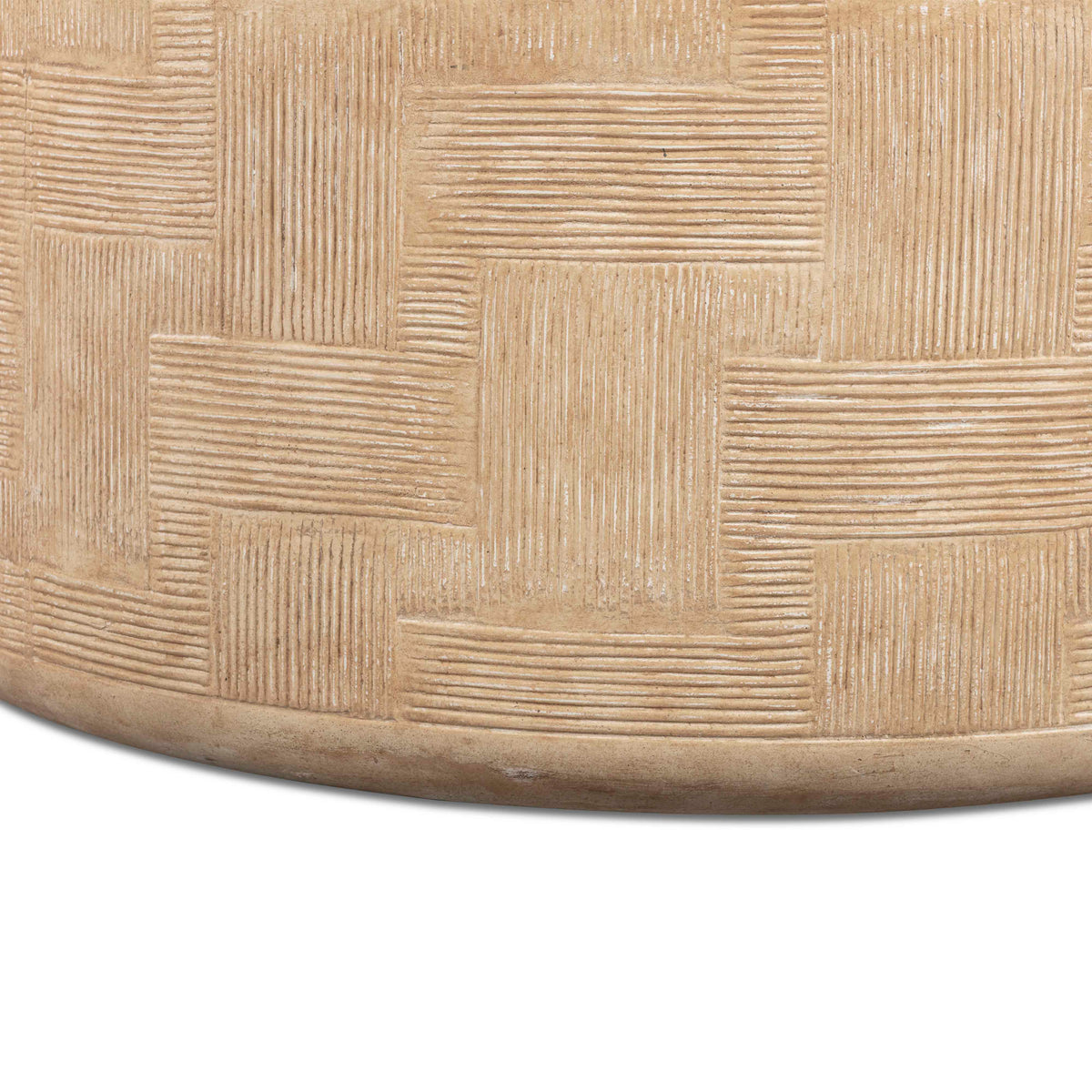 Suraya 55.1" Faux Travertine Concrete Rounded Coffee Table by TOV Furniture – photo 7 of 9