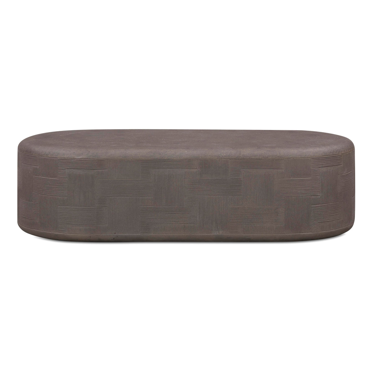 Suraya 55.1" Dark Umber Concrete Rounded Coffee Table by TOV Furniture – photo 1 of 9