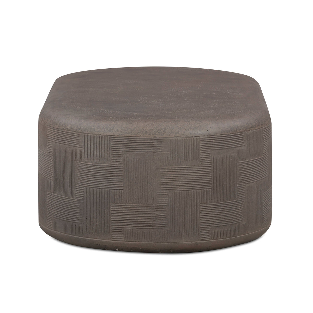 Suraya 55.1" Dark Umber Concrete Rounded Coffee Table by TOV Furniture – photo 4 of 9