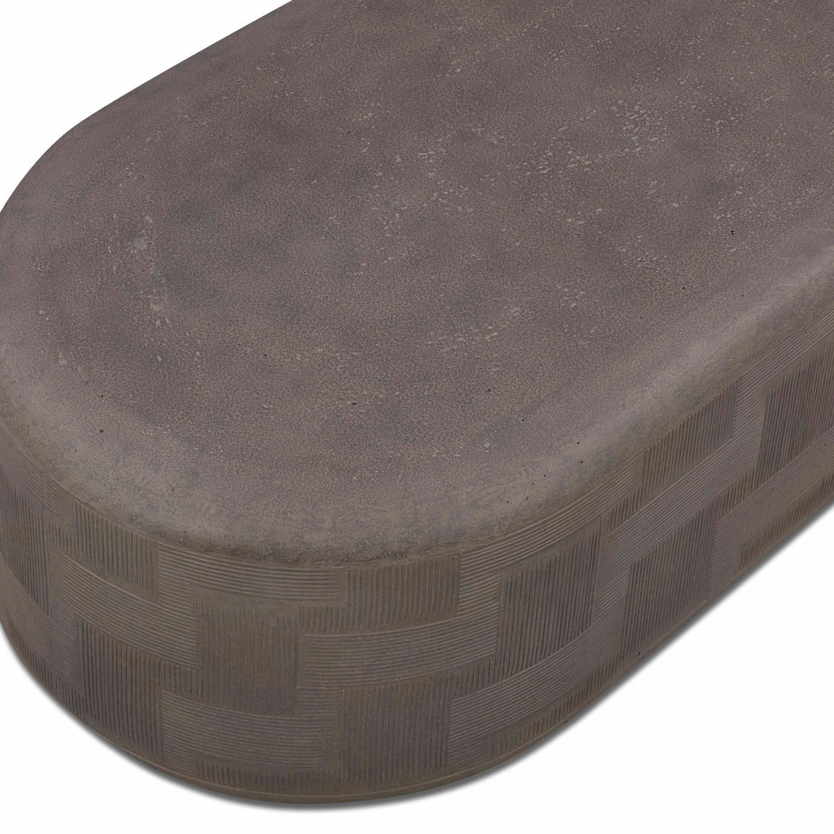 Suraya 55.1" Dark Umber Concrete Rounded Coffee Table by TOV Furniture – photo 6 of 9