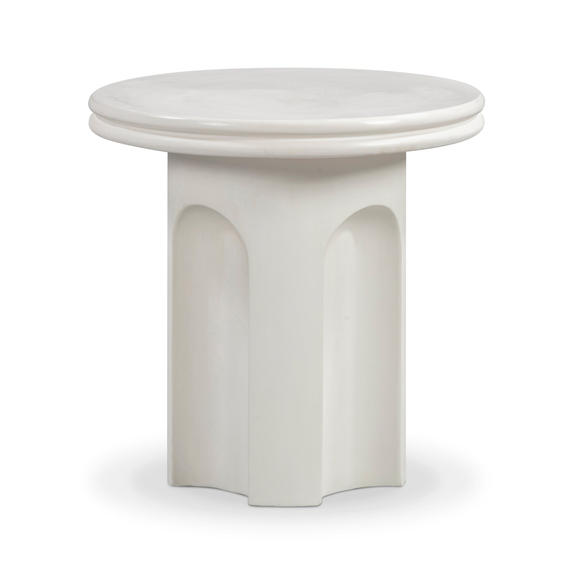 Cassandra Ivory Indoor/Outdoor Concrete Side Table Ivory by Tov Furniture