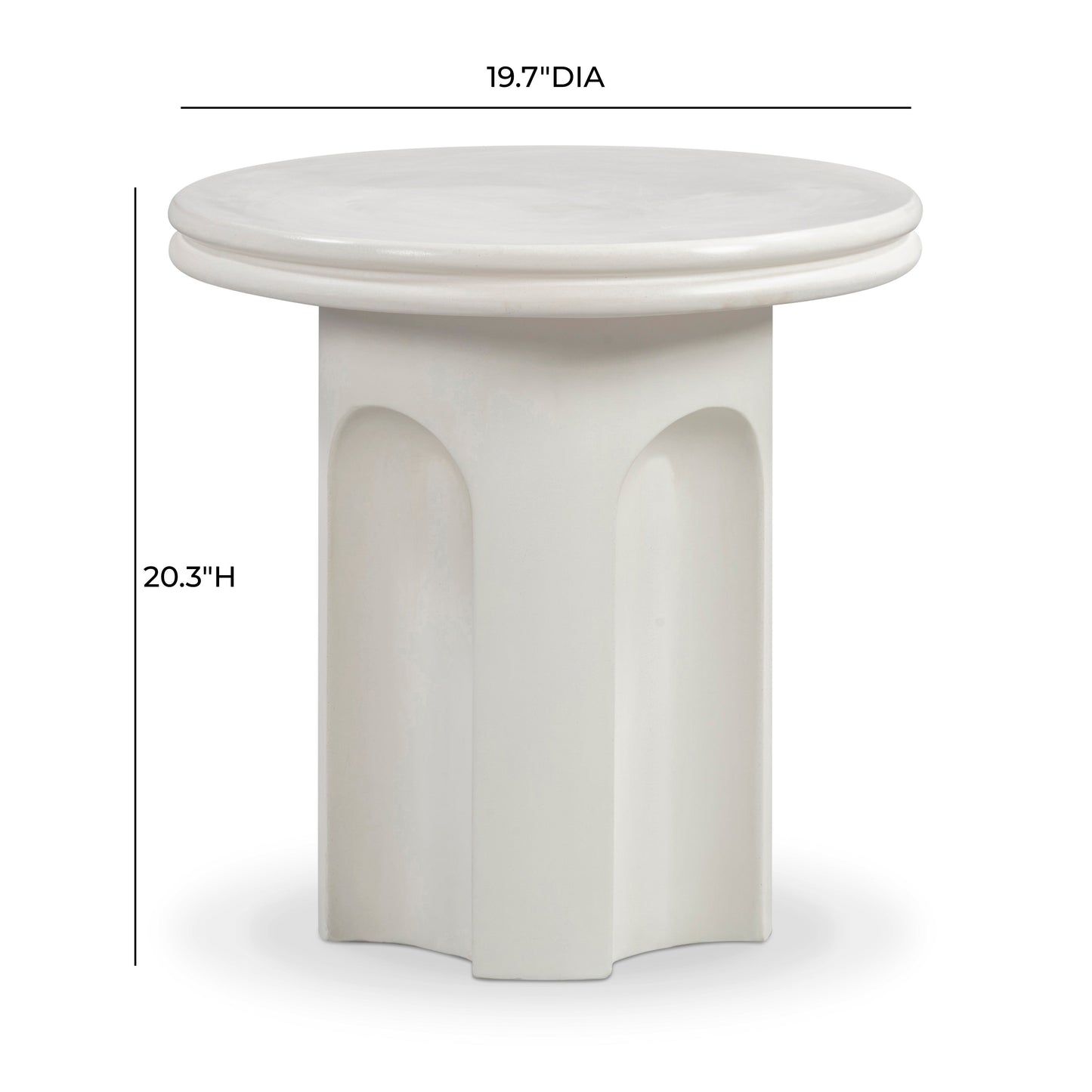 Cassandra Ivory Indoor/Outdoor Concrete Side Table Ivory by Tov Furniture