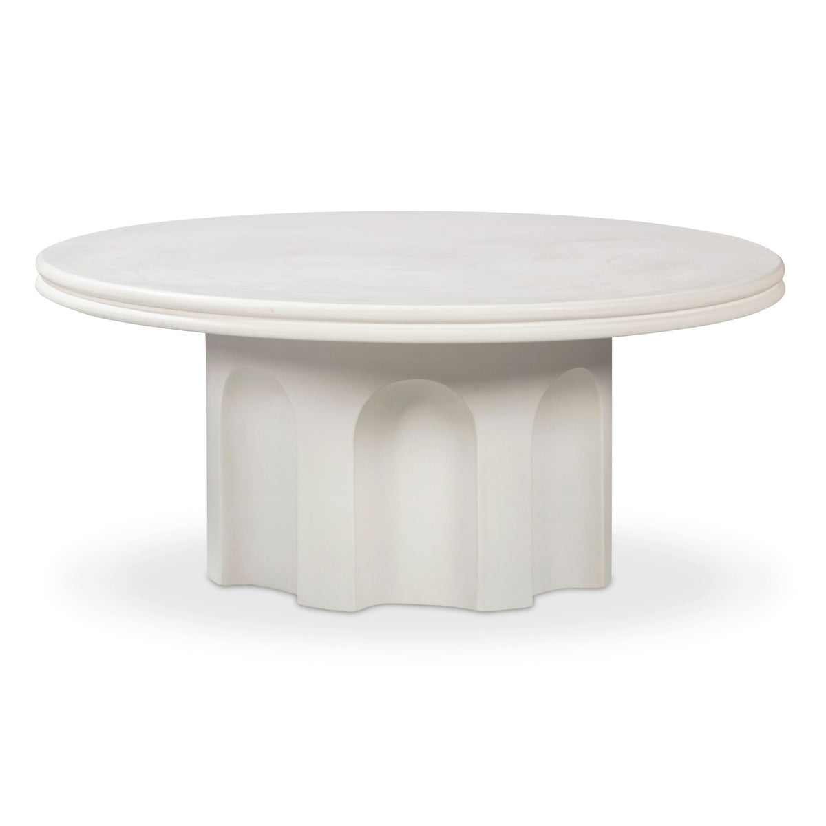 Cassandra 38" Ivory Indoor/Outdoor Concrete Round Coffee Table by TOV Furniture – photo 1 of 7