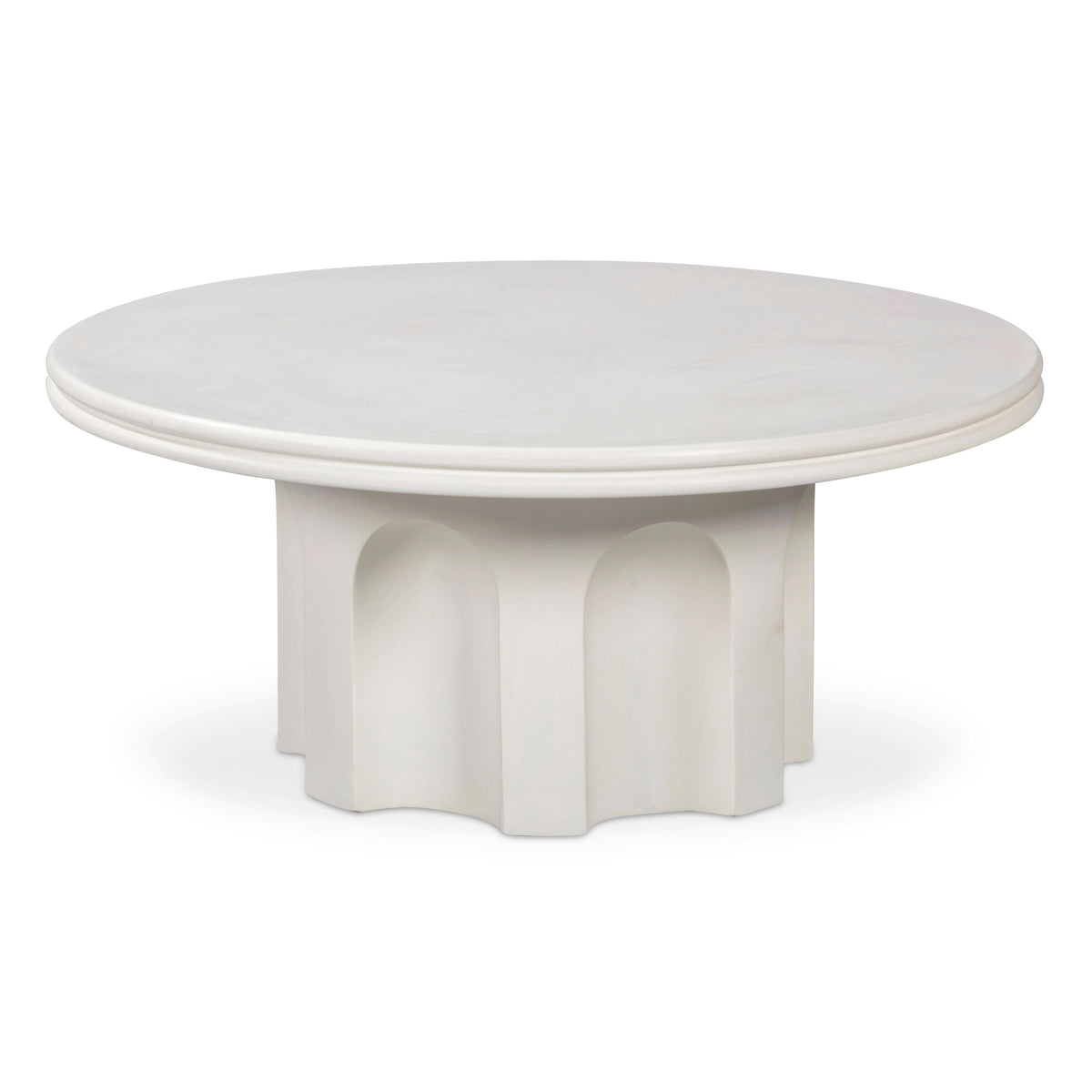 Cassandra 38" Ivory Indoor/Outdoor Concrete Round Coffee Table by TOV Furniture – photo 3 of 7