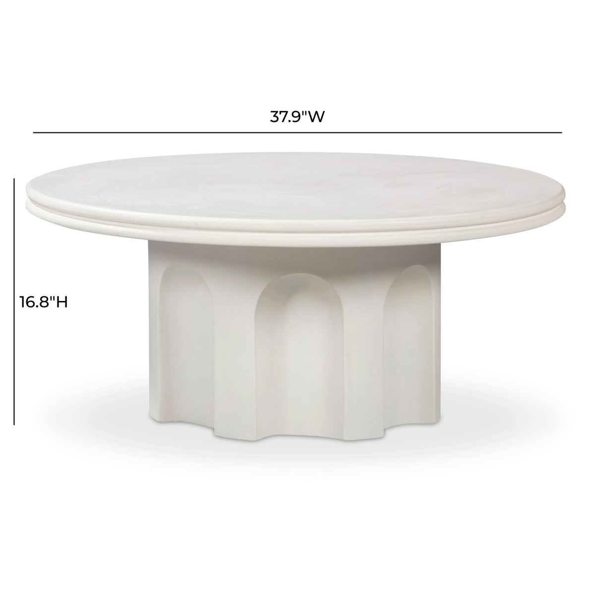 Cassandra 38" Ivory Indoor/Outdoor Concrete Round Coffee Table by TOV Furniture – photo 6 of 7