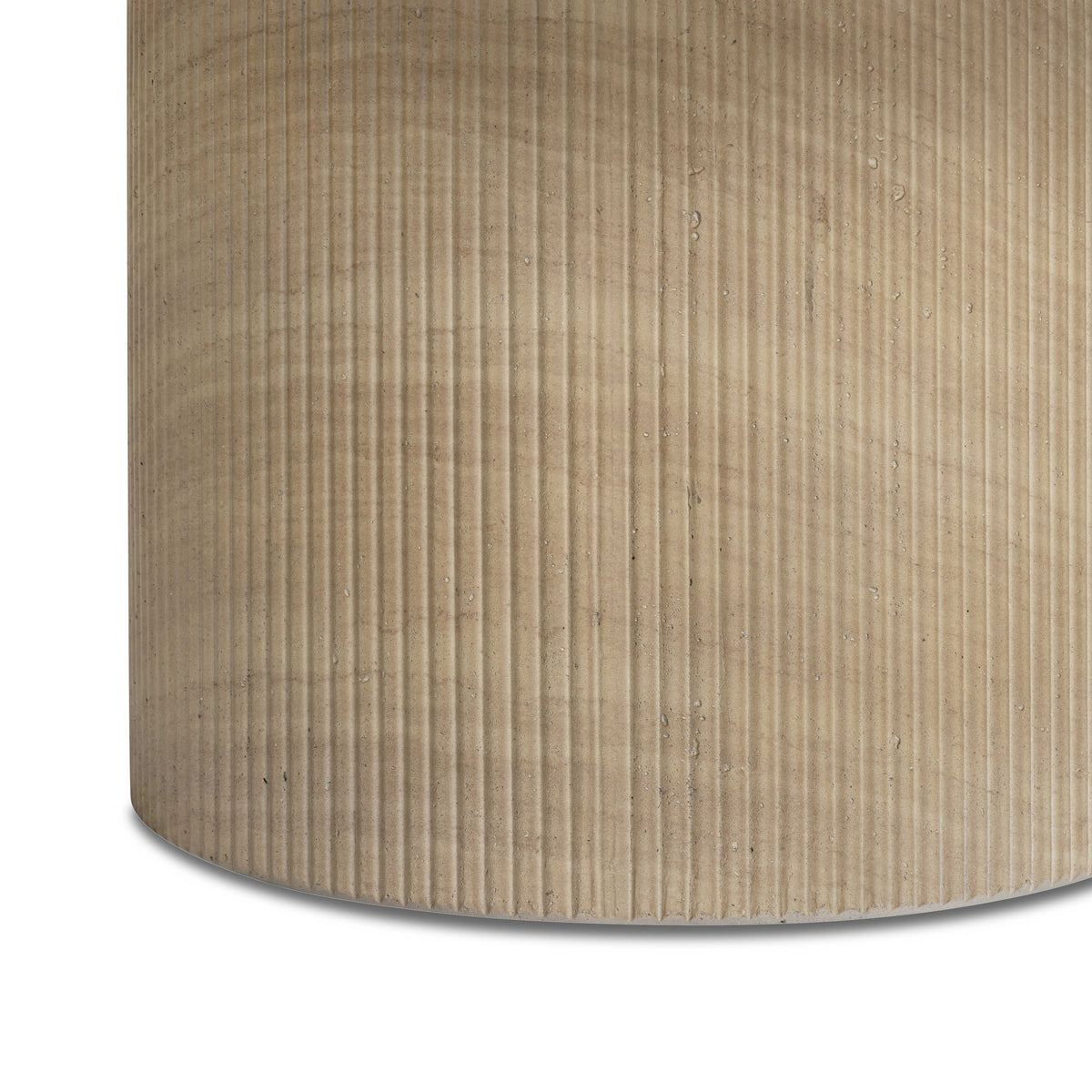 Darcy Faux Travertine Indoor/Outdoor Concrete Round Coffee Table by TOV Furniture – photo 6 of 9
