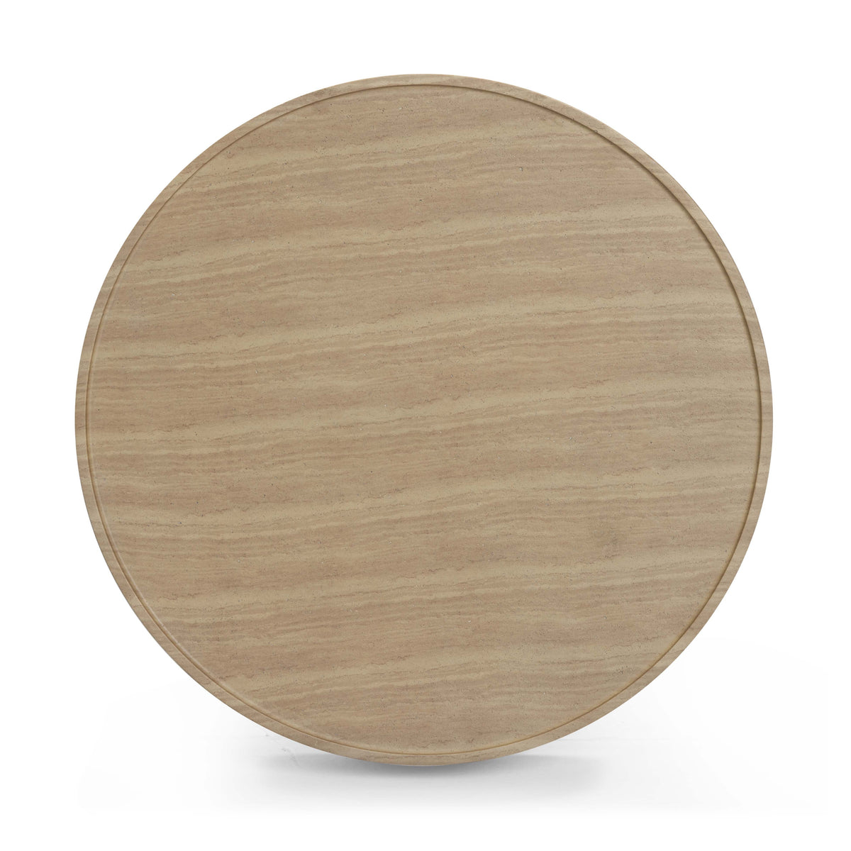 Darcy Faux Travertine Indoor/Outdoor Concrete Round Coffee Table by TOV Furniture – photo 7 of 9