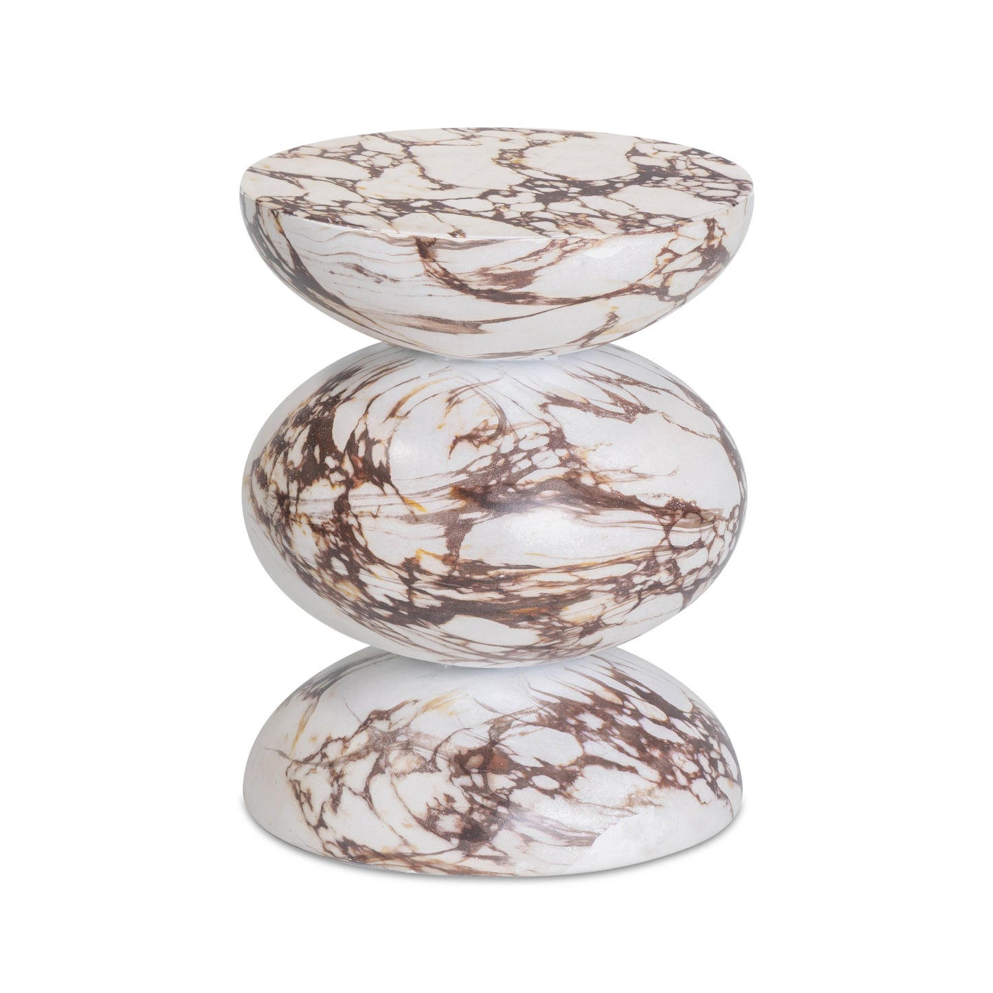 Pia Red Faux Marble Indoor/Outdoor Concrete Side Table Red Marble by Tov Furniture