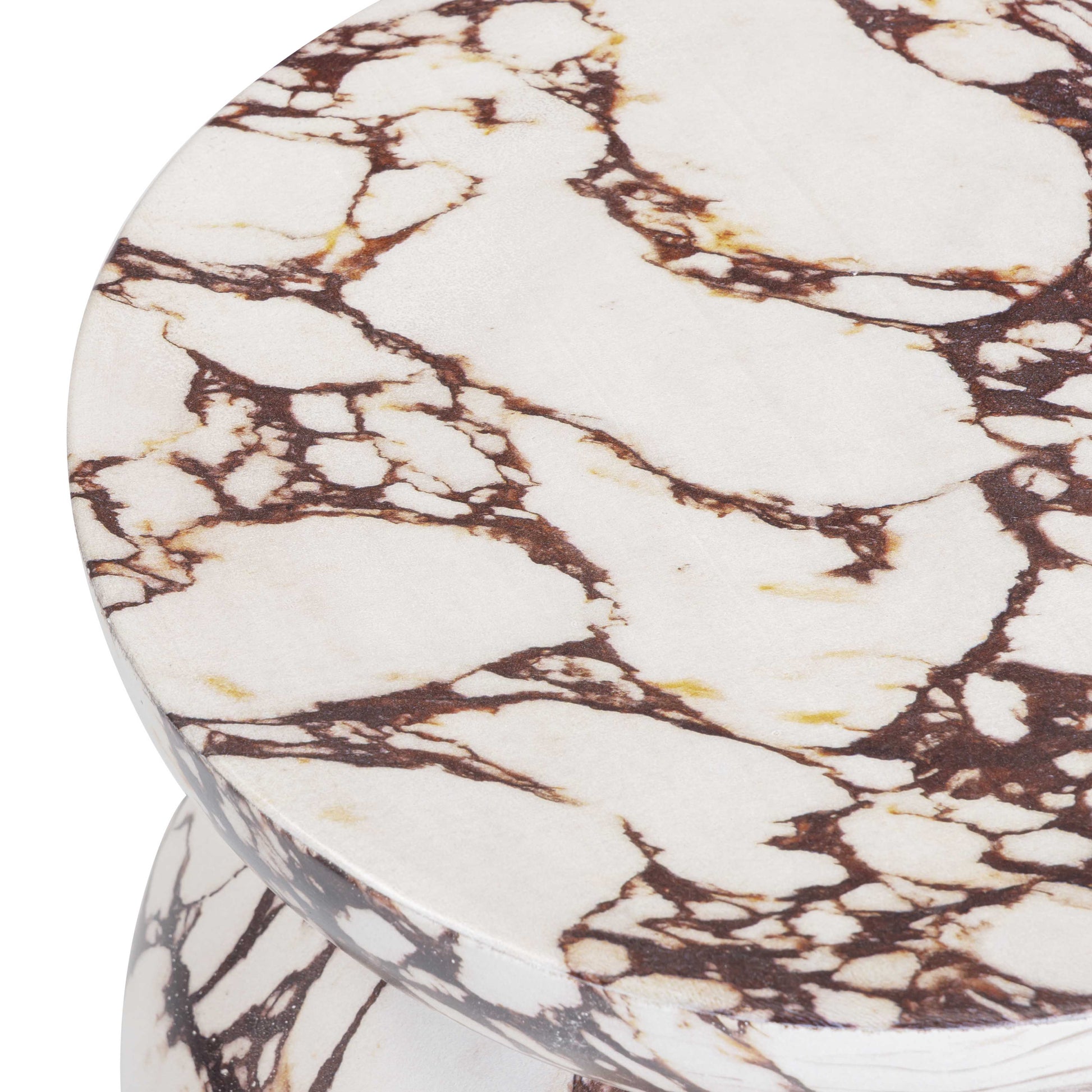 Pia Red Faux Marble Indoor/Outdoor Concrete Side Table Red Marble by Tov Furniture