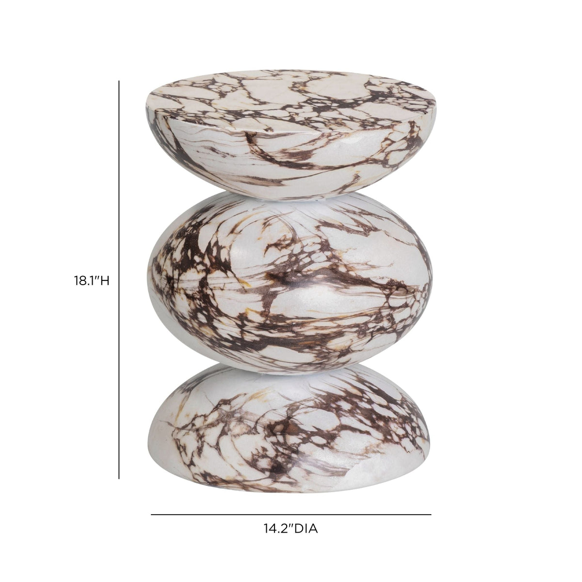 Pia Red Faux Marble Indoor/Outdoor Concrete Side Table by TOV Furniture – photo 8 of 9