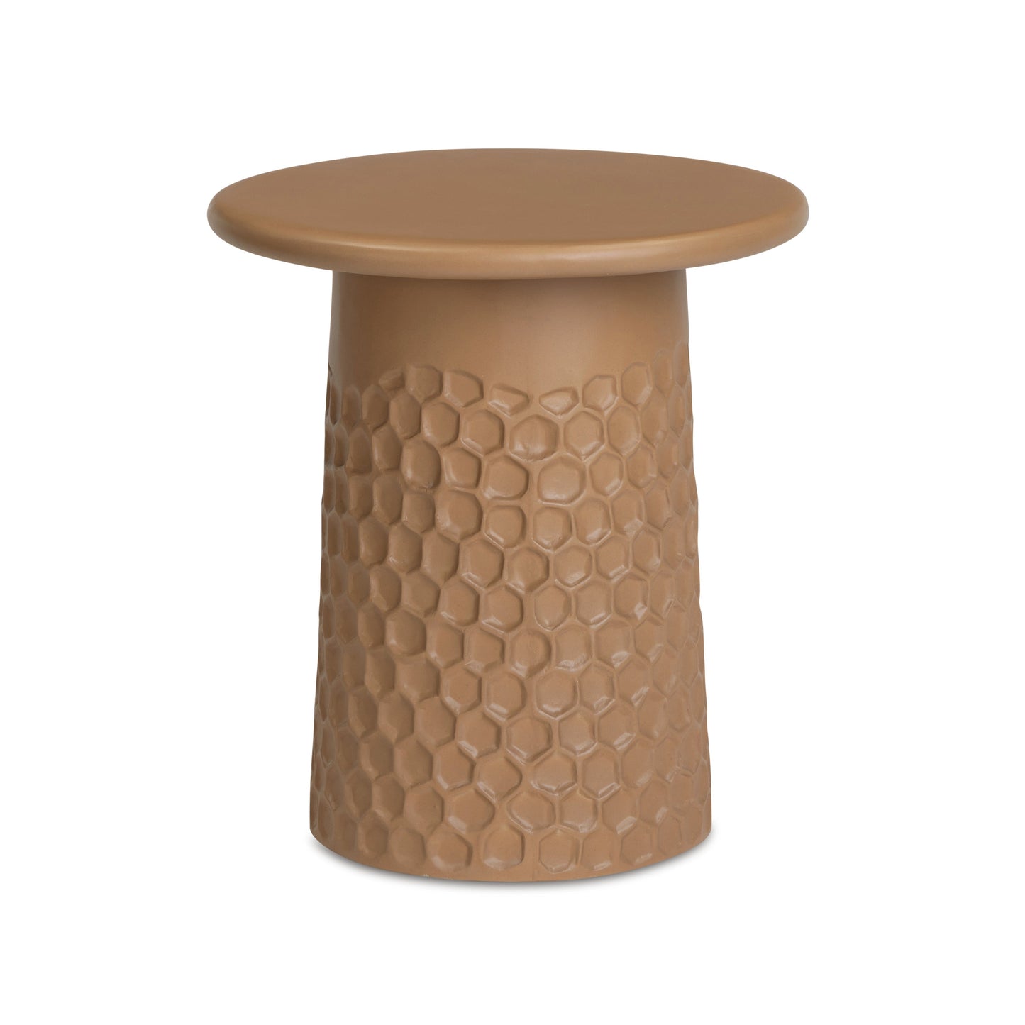 Hessa Indoor/Outdoor Concrete Chiseled Side Table Terracotta by Tov Furniture