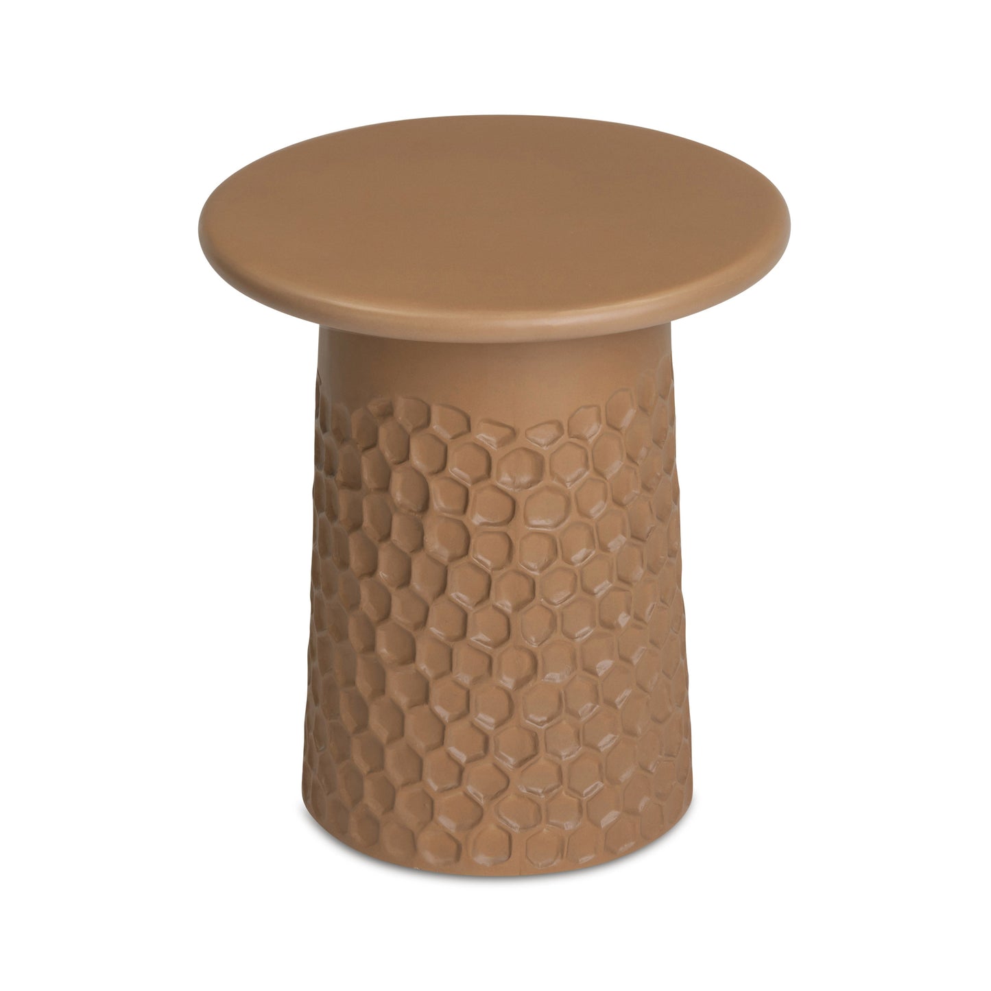 Hessa Indoor/Outdoor Concrete Chiseled Side Table Terracotta by Tov Furniture