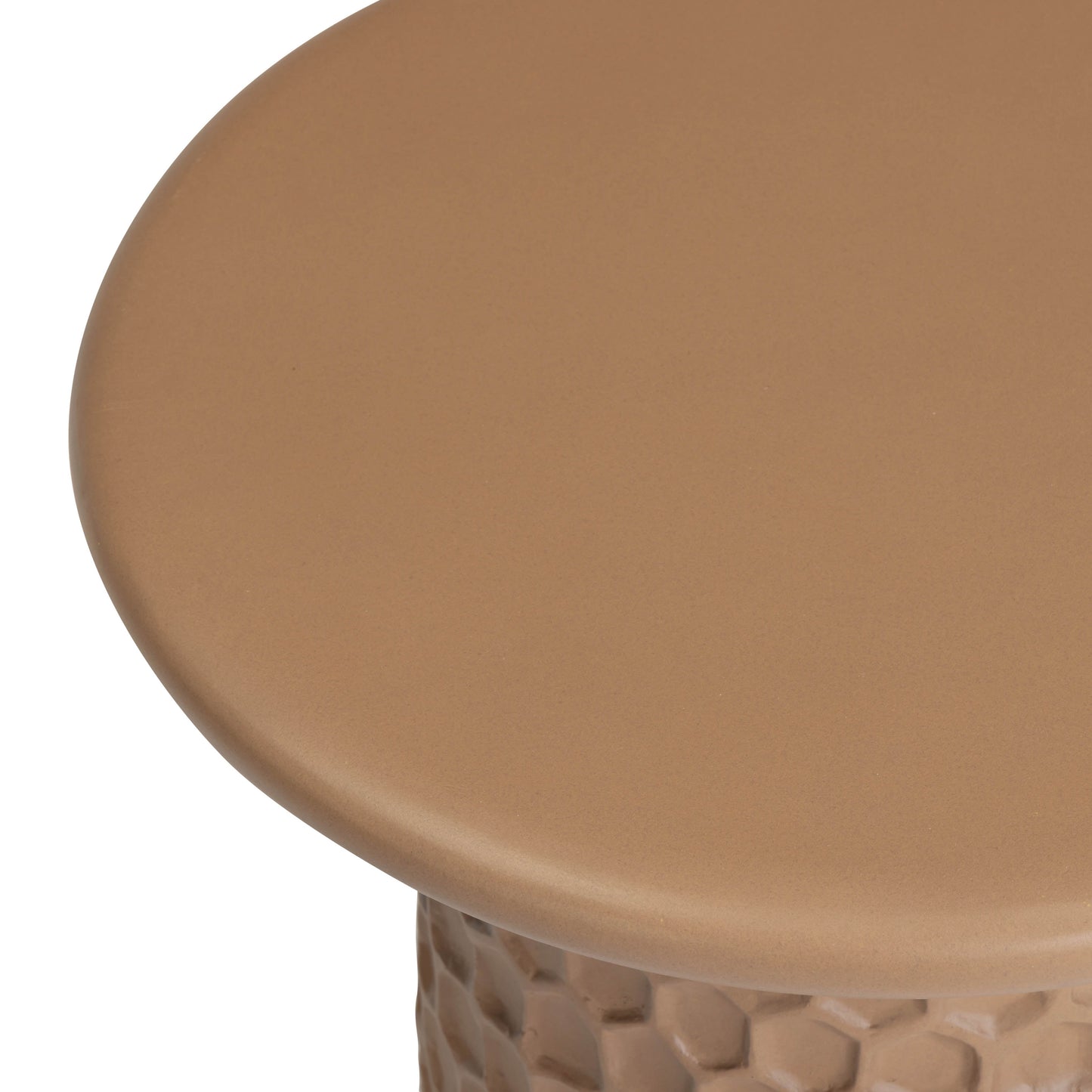 Hessa Indoor/Outdoor Concrete Chiseled Side Table Terracotta by Tov Furniture