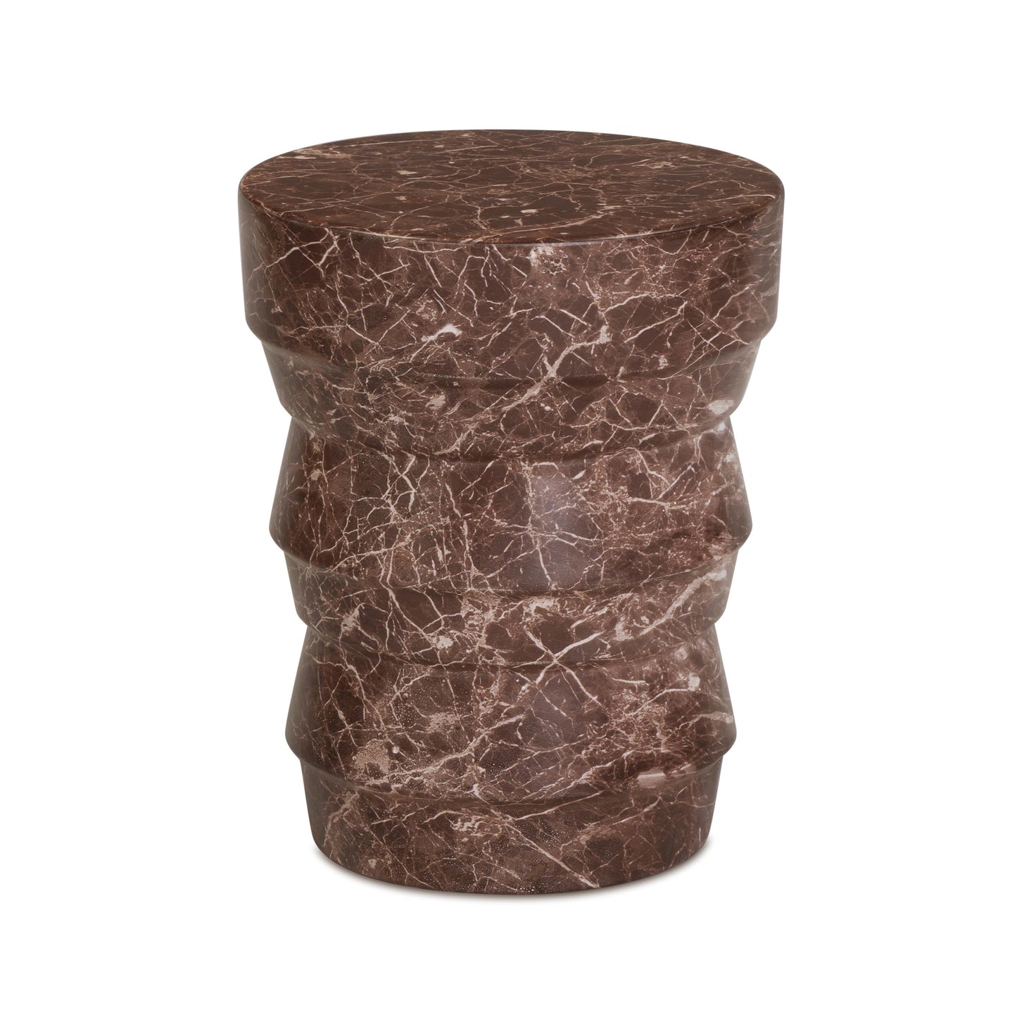 Ayon Faux Red Levanto Marble Indoor/Outdoor Concrete Side Table Red Levanto by Tov Furniture