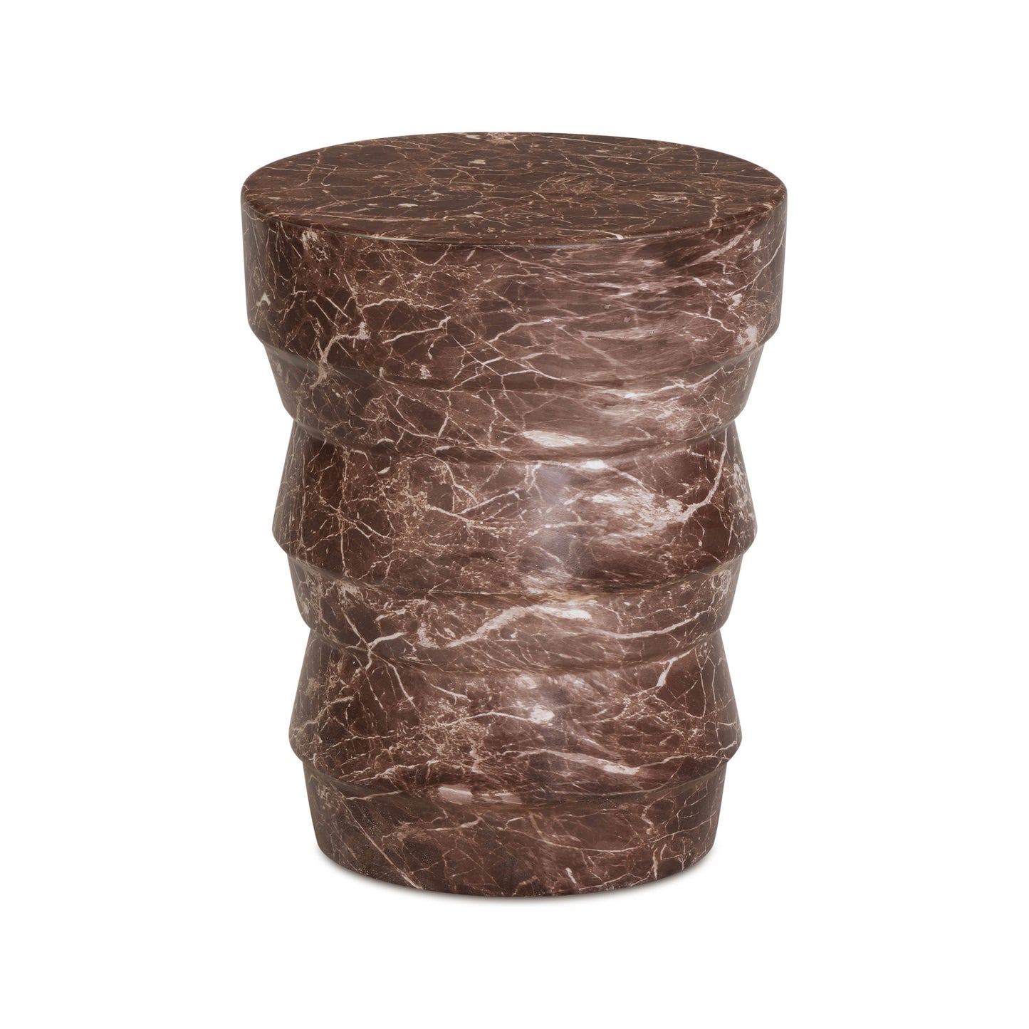 Ayon Faux Red Levanto Marble Indoor/Outdoor Concrete Side Table Red Levanto by Tov Furniture