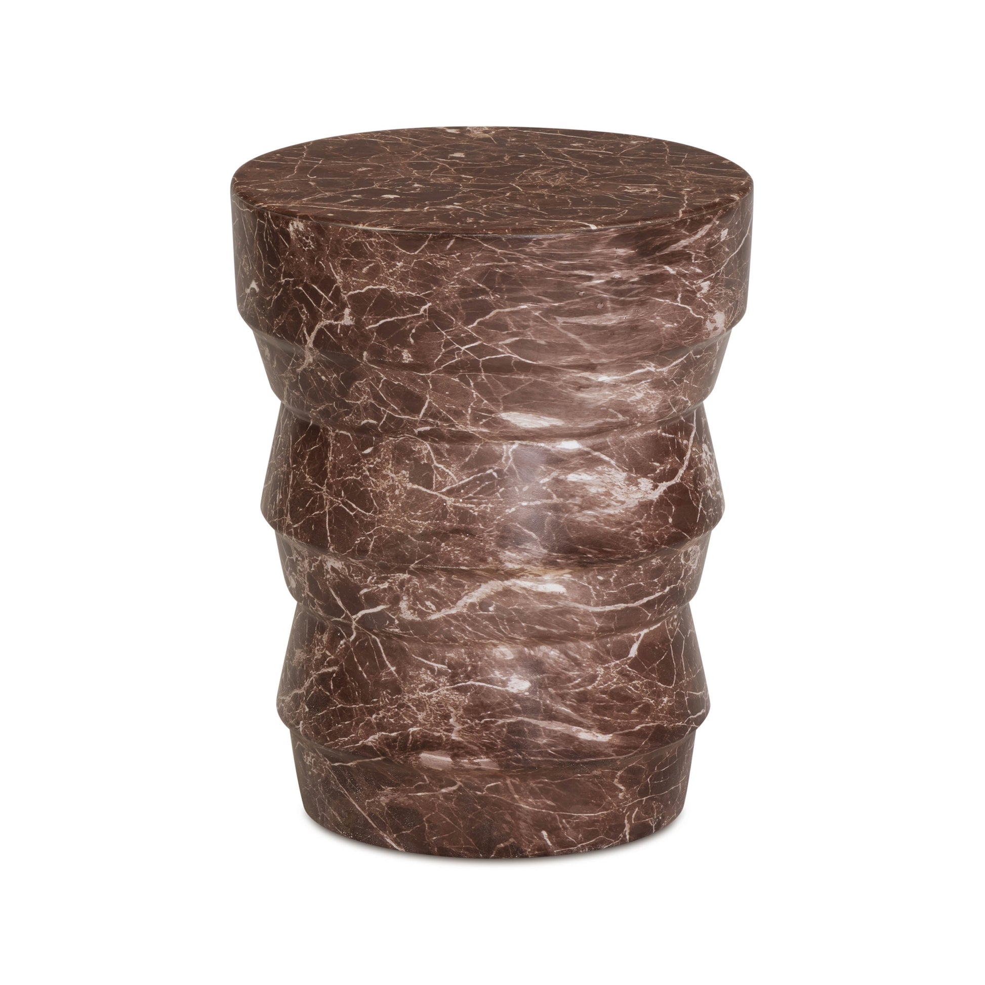 Ayon Faux Red Levanto Marble Indoor/Outdoor Concrete Side Table Red Levanto by Tov Furniture