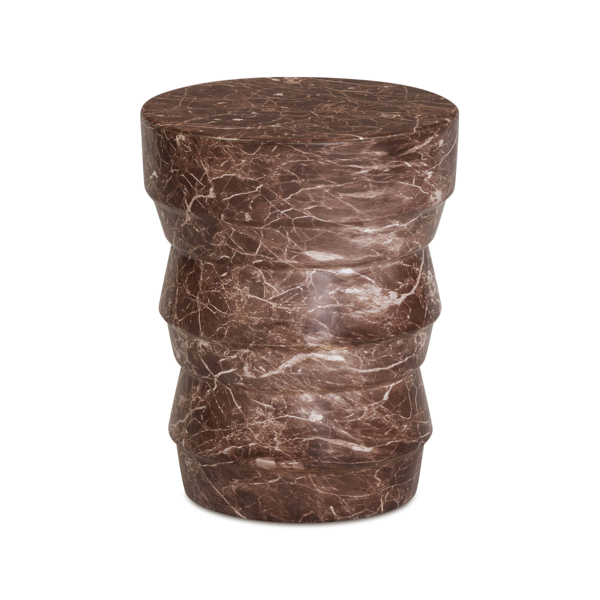 Ayon Faux Red Levanto Marble Indoor/Outdoor Concrete Side Table by TOV Furniture – photo 3 of 7