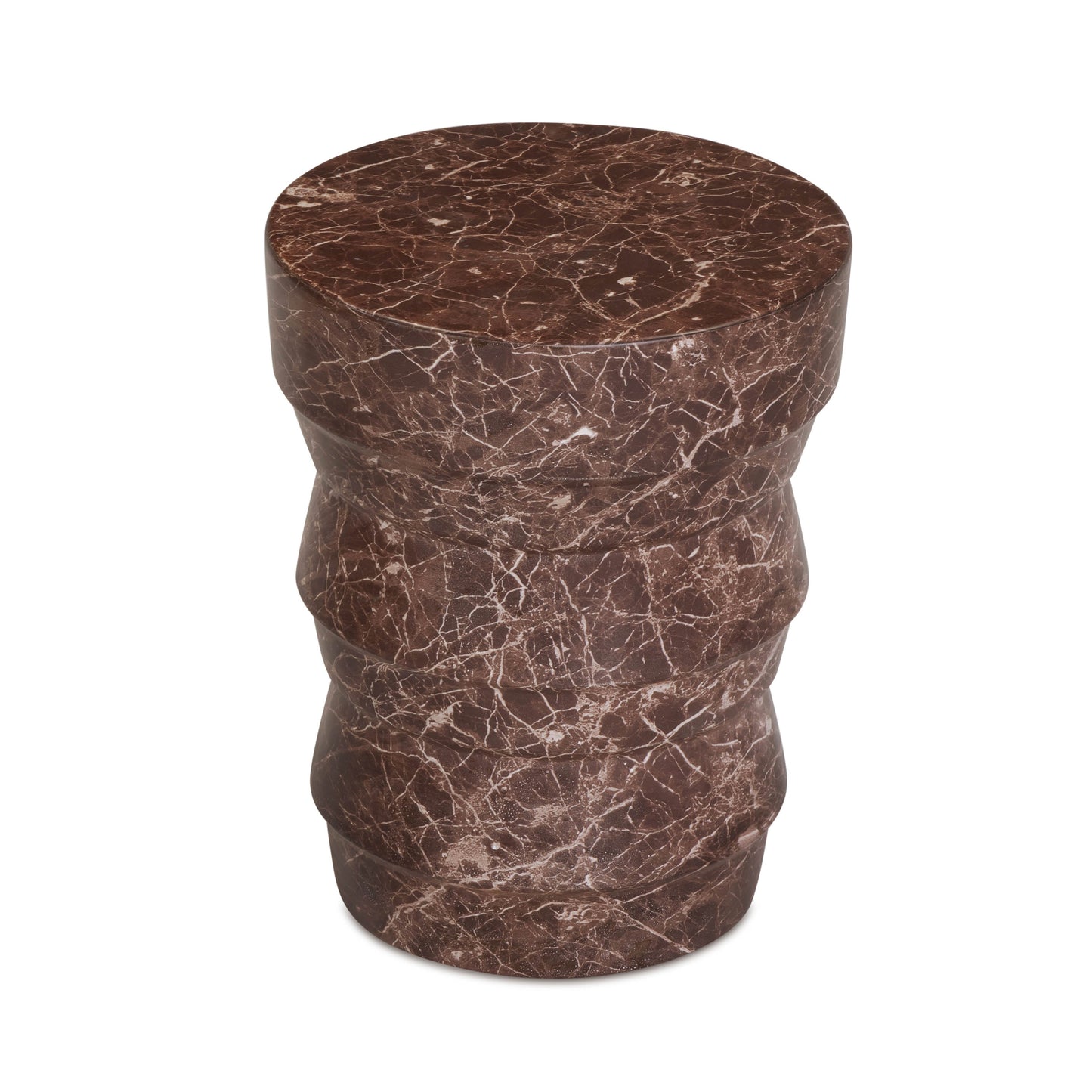Ayon Faux Red Levanto Marble Indoor/Outdoor Concrete Side Table Red Levanto by Tov Furniture