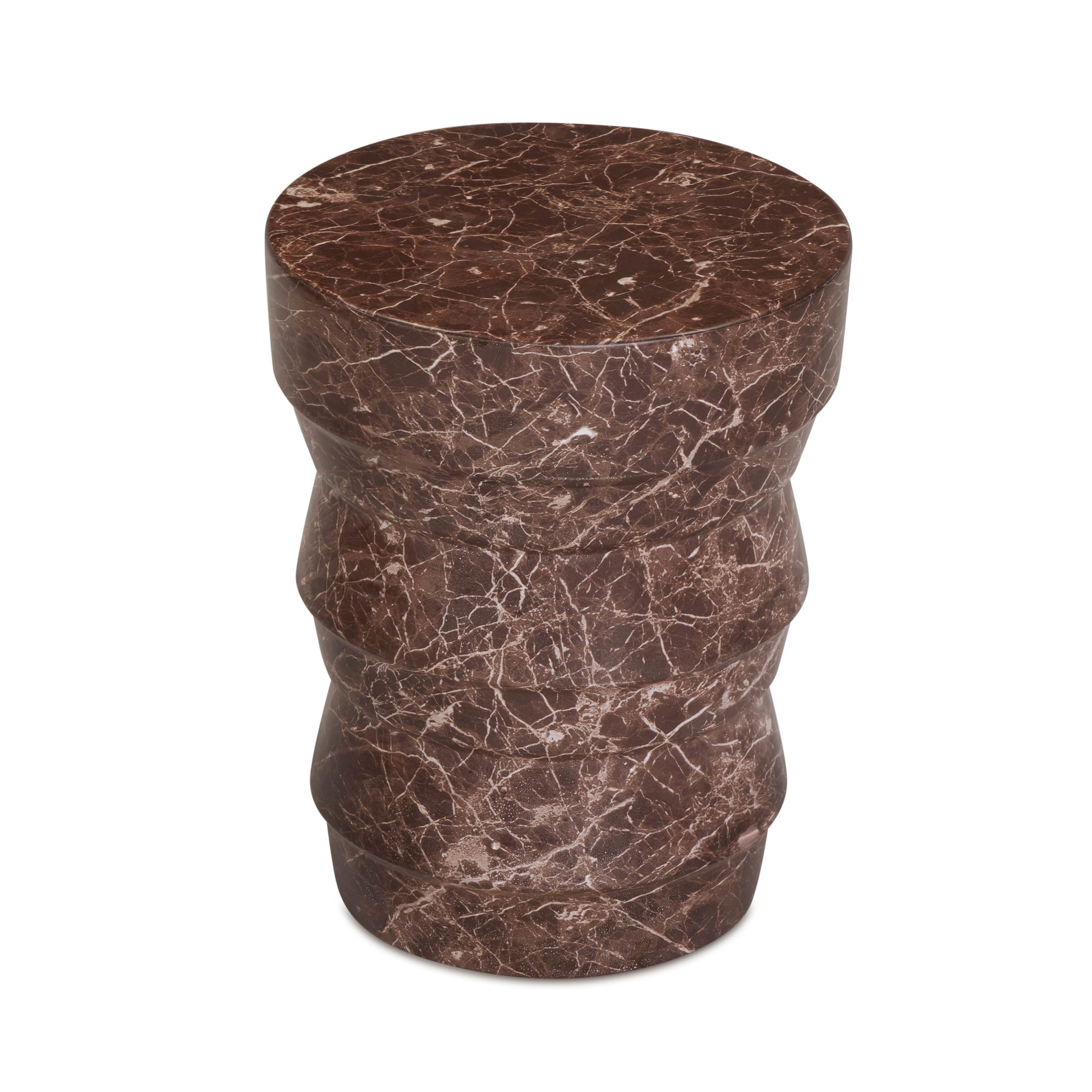 Ayon Faux Red Levanto Marble Indoor/Outdoor Concrete Side Table Red Levanto by Tov Furniture