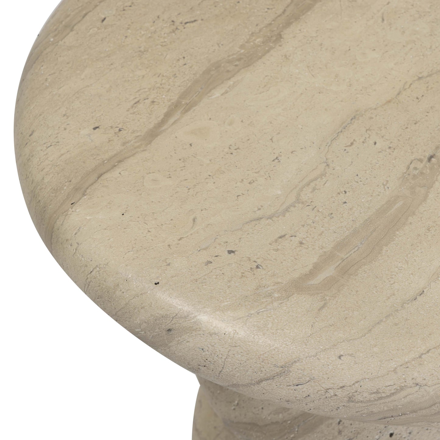 Hyre Faux Travertine Indoor/Outdoor Concrete Side Table Travertine by Tov Furniture