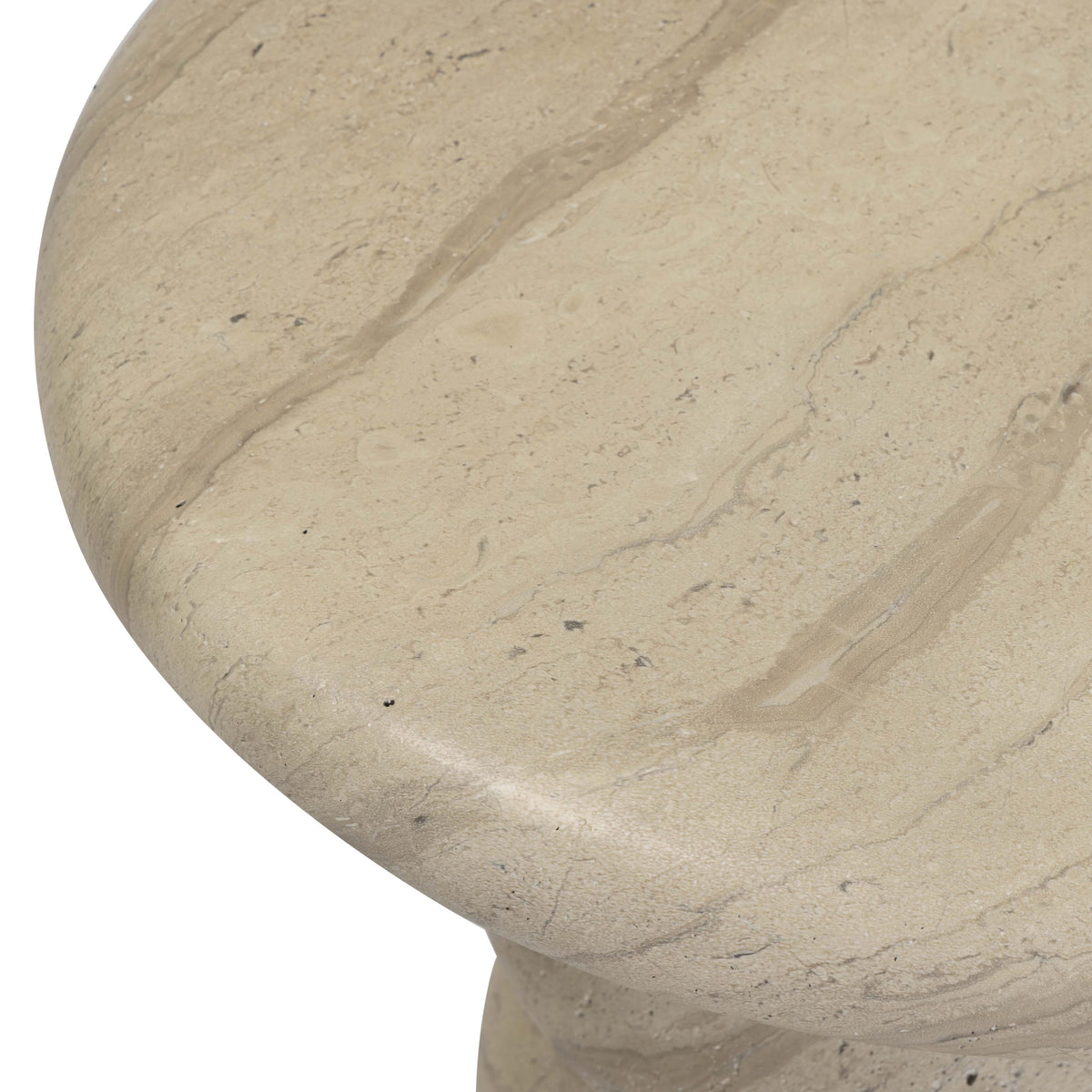 Hyre Faux Travertine Indoor/Outdoor Concrete Side Table by TOV Furniture – photo 7 of 9