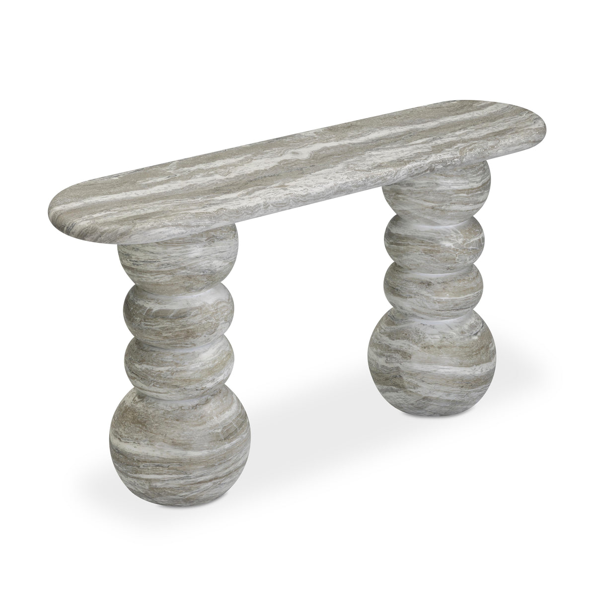 Hyre 59" Faux Stone Indoor/Outdoor Concrete Console Table by TOV Furniture – photo 4 of 9